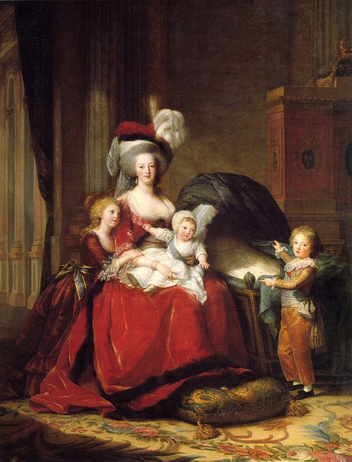 Mária Antoinetta s deťmi.